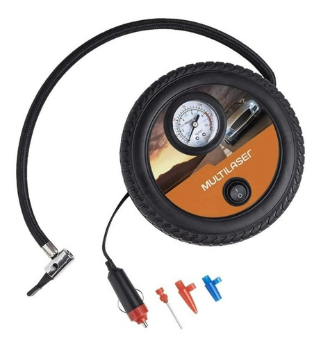 Imagem 6 de 6 de Compressor de ar mini a bateria portátil Multilaser AU615 preto 12V