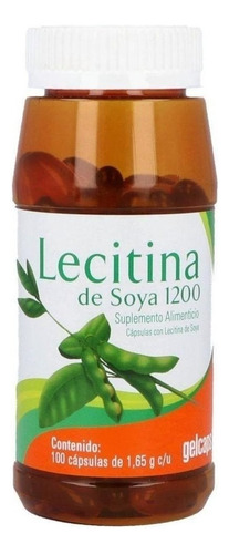 Suplemento en cápsula Gelcaps  Lecitina de Soya en pote de 165g 100 un