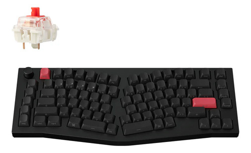 Teclado Mecanico Keychron Q10 Max (Q10MM1S) 75% , 89 Keys Side Printed , Full Ensamble , Knob , Bluetooth / 2.4ghz / Cableado , Switch Gateron Jupiter Red , Ingles Us , Color Black Carbon