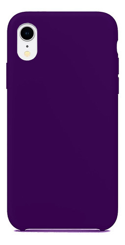 Funda de silicona aterciopelada compatible con iPhone XR, color morado oscuro