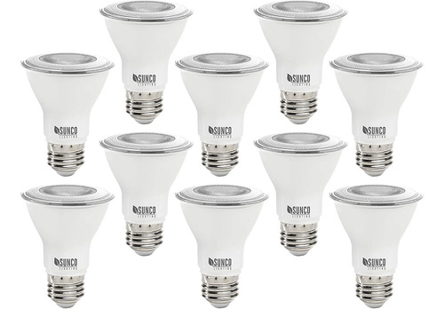 Sunco - Bombilla Led Par20 7w, Paquete De 10, Naranja, H&pc-