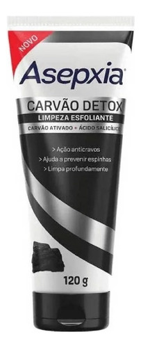 Asepxia Sabonete Esfoliante Carvao Detox 120g Anticravos