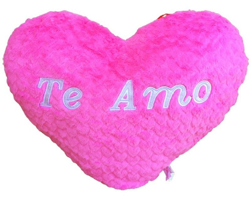 Imagen 1 de 1 de Almohada Te Amo Corazón Peluche Gigante Rosa 45x55cm