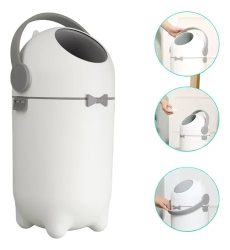 Lixeira Antiodor Fraldas Bebe Lixo Magico Banheiro Anti Odor Branco
