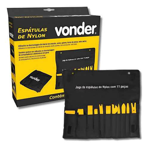 Conjunto De Espátulas Nylon Automotivas Com 11 Peças Vonder