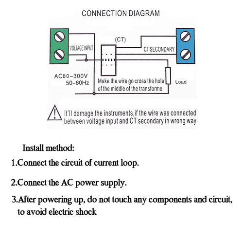 Medidor De Corriente De Voltaje Ca, Ac 80-300 V 100 A, ...