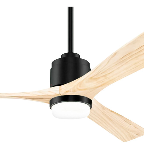 Ventilador De Techo Fith 3 Aspas Madera Inteligente Tuya Estructura Negro Diámetro 1.32 M Frecuencia 60hz
