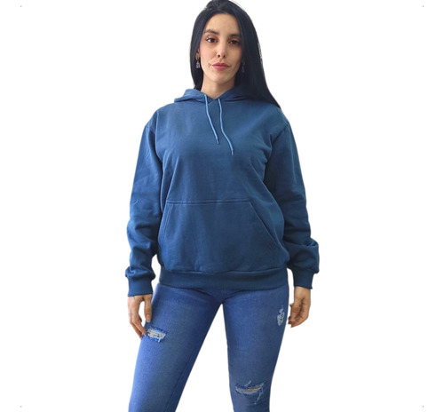 Buzo Canguro Algodón Frizado De Mujer Talle Grande Mc
