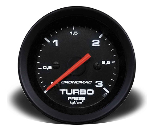 Manômetro Turbo 52mm Mecânico 3kg Street Preto Cronomac