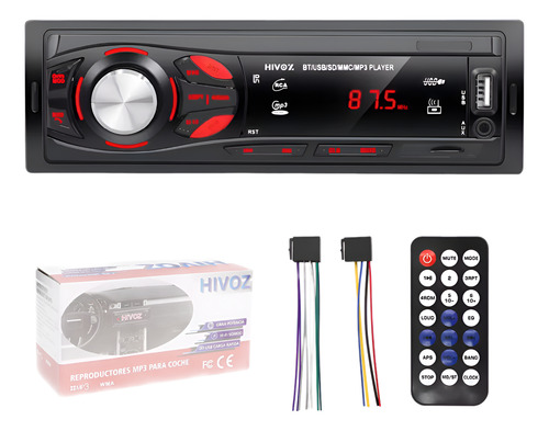Estereo 1 Din Bluetooth Llamadas Reproductor Mp3 Aux/usb/tf