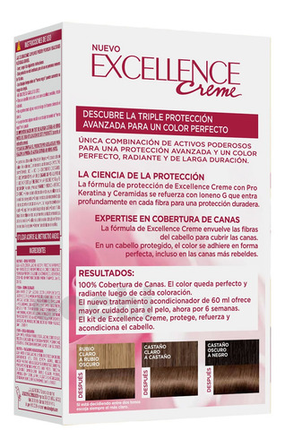 Tinta Loreal Excellence Creme Rubio Oscuro Cenizo 6.1