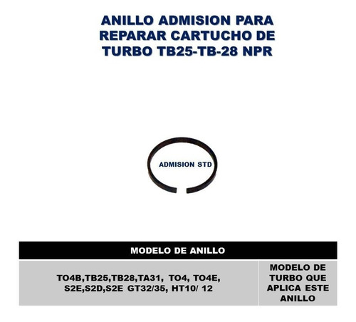 Anillo De Admisión Turbo  Npr Tb-25