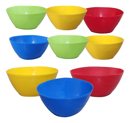 Plato Cereal Plastico Tazon Bowl Multiusos 550ml 12 Piezas 