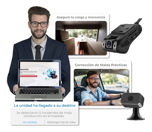 Dashcam Dual Con Gps Integrada A Plataforma De Monitoreo