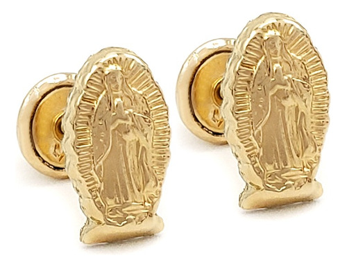 Topos Aretes Virgen Guadalupe Oro Laminado Iconic Store