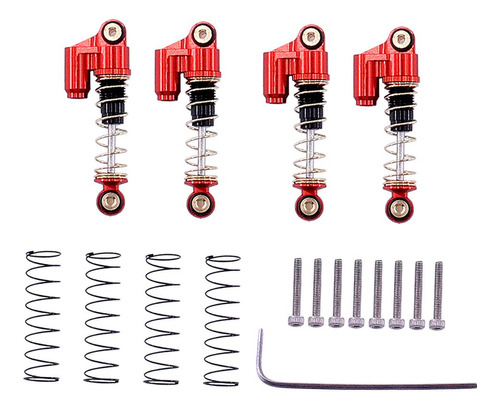 4x Amortiguadores Para Axial Scx24 90081 Rc Coche Rojo