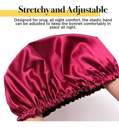 Nana Gorro De Satín Para Dormir Y Proteger El Cabello Doble Capa
