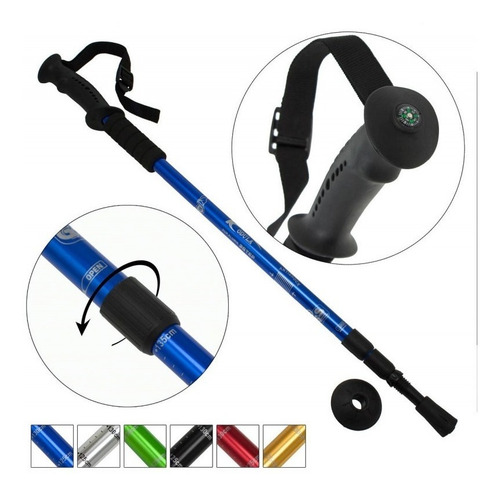 Pack2 Bastón Trekking Senderismo 3 Tramos Mango Antishock
