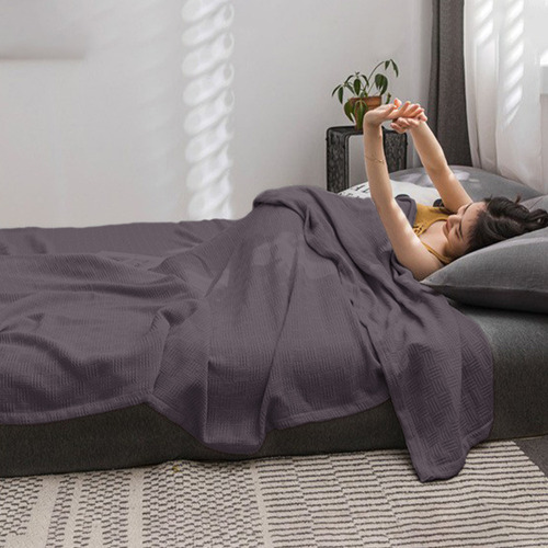 Manta De Cama De Algodón, Manta Térmica De Algodón Doble De