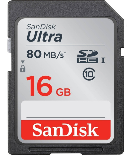 Memoria Sd 16gb Sandisk Ultra Sdhc Clase 10 80mb/s