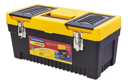 Imagen 2 de 2 de Caja de herramientas Tramontina 43803020 de plástico 24cm x 50.8cm x 24cm negra/amarilla