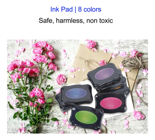 Almohadilla De Tinta Para Huellas Dactilares, 8 Colores