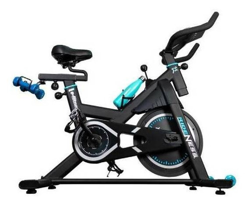 Bicicleta fija Rideness RN1 para spinning color negro y azul
