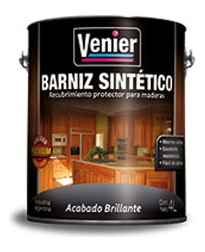 Barniz Sintético Venier Brillante Maderas 0,25 Litros Mm Color Natural
