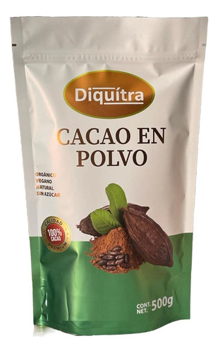 Cacao En Polvo Orgánico Sin Azúcar Ideal Keto 500 Gr