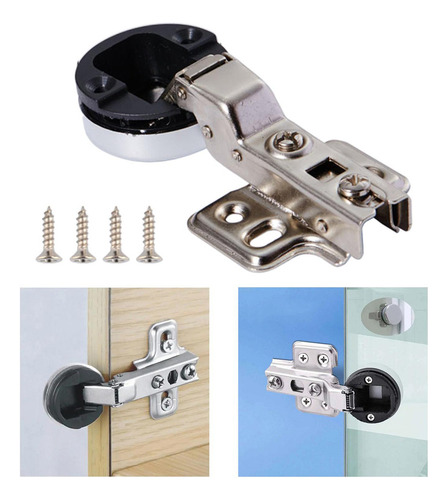 4 Bisagras De Puerta De Vidrio, Bisagra Oculta Con Curva