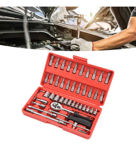Kit De Herramientas Para Mecánica Automotriz, 46 Piezas, Con