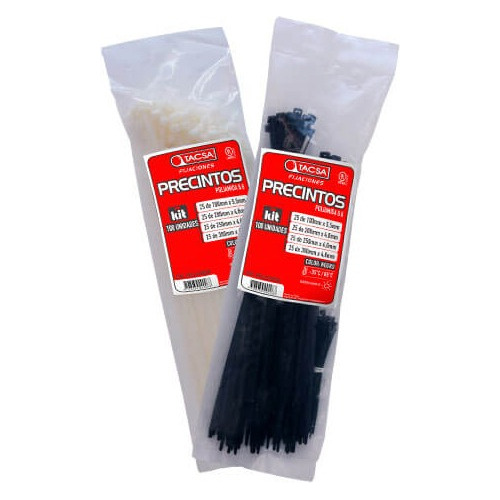 Precinto Tacsa Nº 4 250mm X 4,6mm X100 Unidades B/n Color Negro