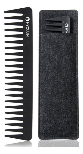 Peine De Dientes Anchos Hyoujin Carbón Negro Corte Pelo Riza Color