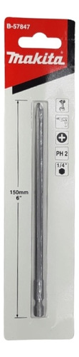 Imán Phillips Long Bits, 150 mm, 15 cm, Ph2, Makita B-57847
