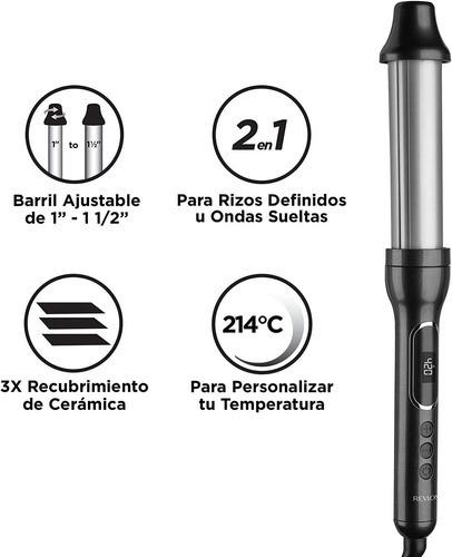 Tenaza Rizadora Revlon Rvir1183 Ceramica 1 A 1.5 Pulgadas