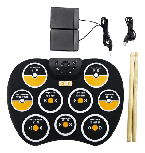 Kit De Batería Electrónica Portátil, Baquetas Con