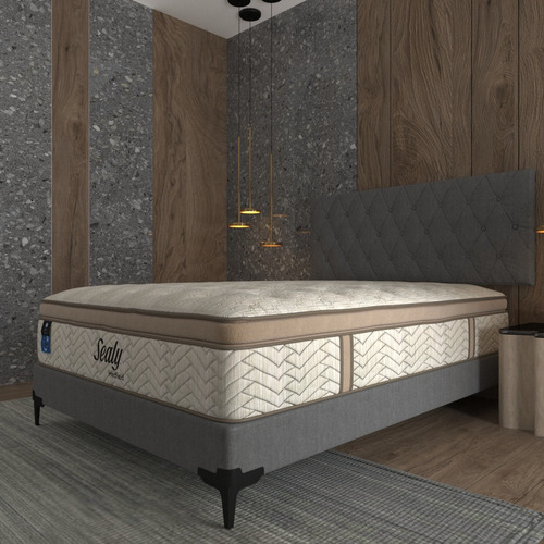 Colchón Queen Size Sealy Form-i Fresh Confort Premium Color Blanco - Beigs