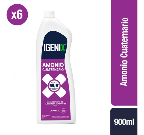 Imagen 1 de 2 de Igenix Pack 6 - Amonio Cuaternario Igenix 900 Ml