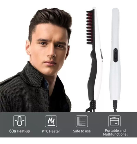 Alisador De Pelo Eléctrico Comb Brush Para Hombre