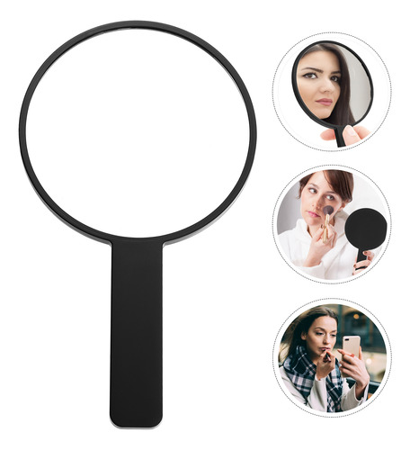 Travel Handheld Makeup Mirror Cosmetics Hand Mirror With Han