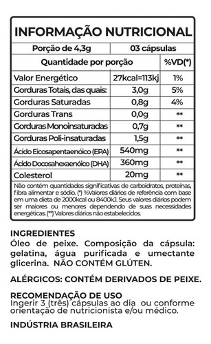 Imagem 4 de 4 de Kit 2 Ômega 3 Óleo De Peixe 1000mg Com 300 Cápsulas Fitoprim