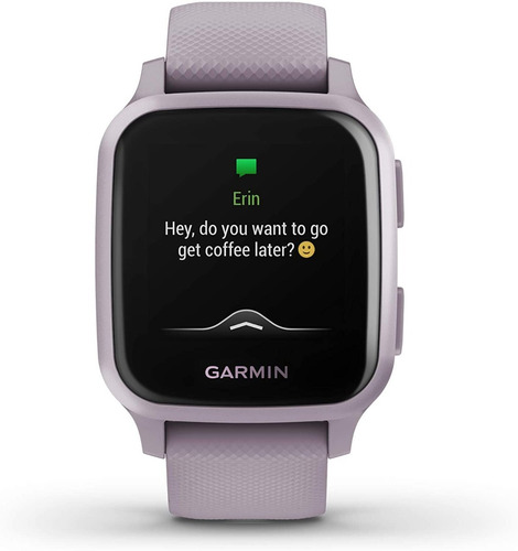 Smartband Garmin Venu Venu Sq 1.3" caja 40mm de polímero reforzado con fibra orchid, malla orchid de silicona y bisel metallic orchid de aluminio anodizado