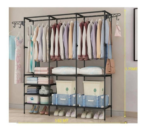 Ropero Armable 3 Cuerpos Organizador De Ropa Closet Perchero