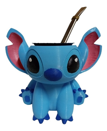 Mate Stitch 3d Impreso En 3d Con Vaso Apto Agua Caliente