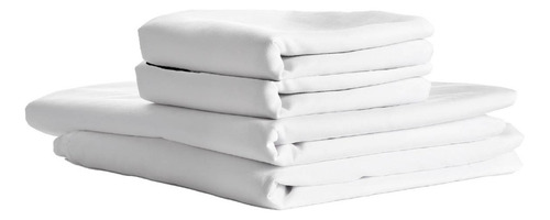 Juego De Sábanas 100% Algodón 300 Hilos Matrimonial - Hokins Color Blanco Diseño de la tela Liso