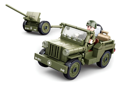 Set Bloques De Construccion Jeep Americano Ww2 1 Figura