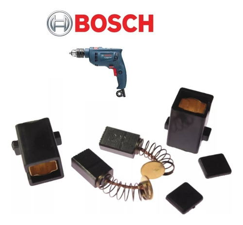 Escova Carvão + Porta Carvão Furadeira Bosch Gsb 550 Par 