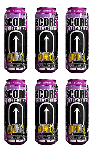 Bebida Energética Score Gorilla, 500ml - 6 Unidades