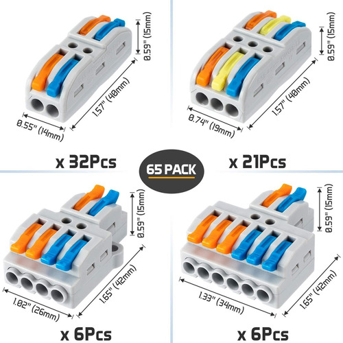 Gkeemars 65 Unids Conectores Compactos De Alambre De Empalme