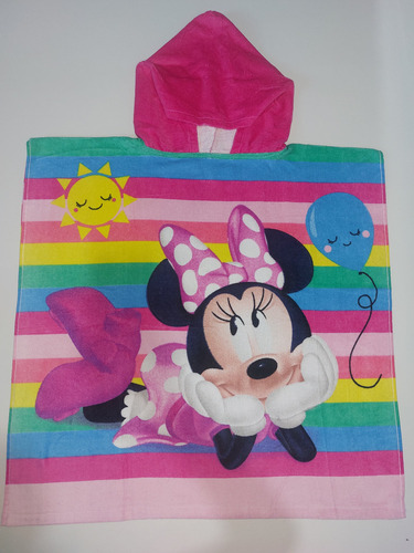 Poncho De Toalla Personajes Toallón C/ Capucha 55 X 120